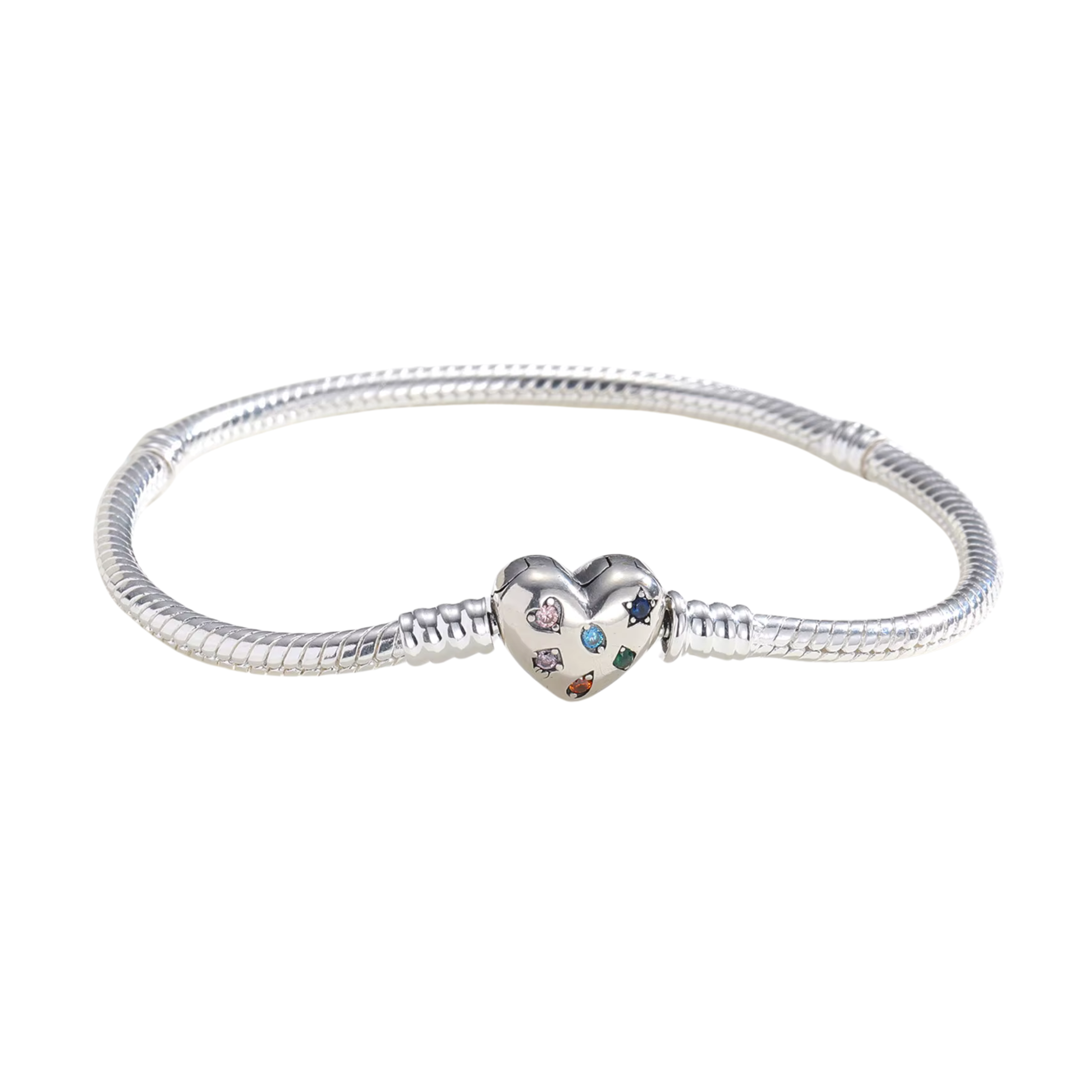 Silver Glam | Corazón con Piedras de Colores