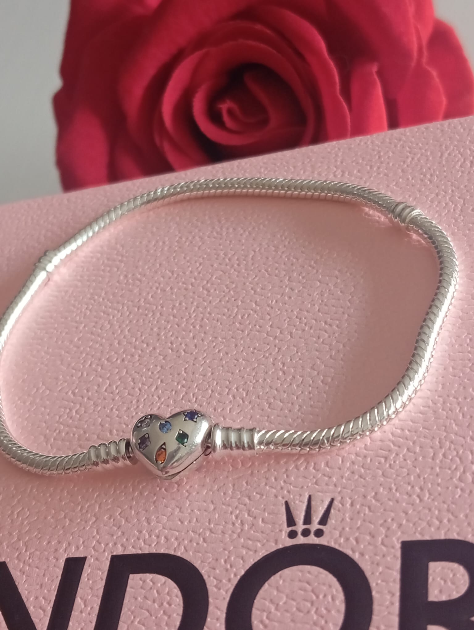 Silver Glam | Corazón con Piedras de Colores