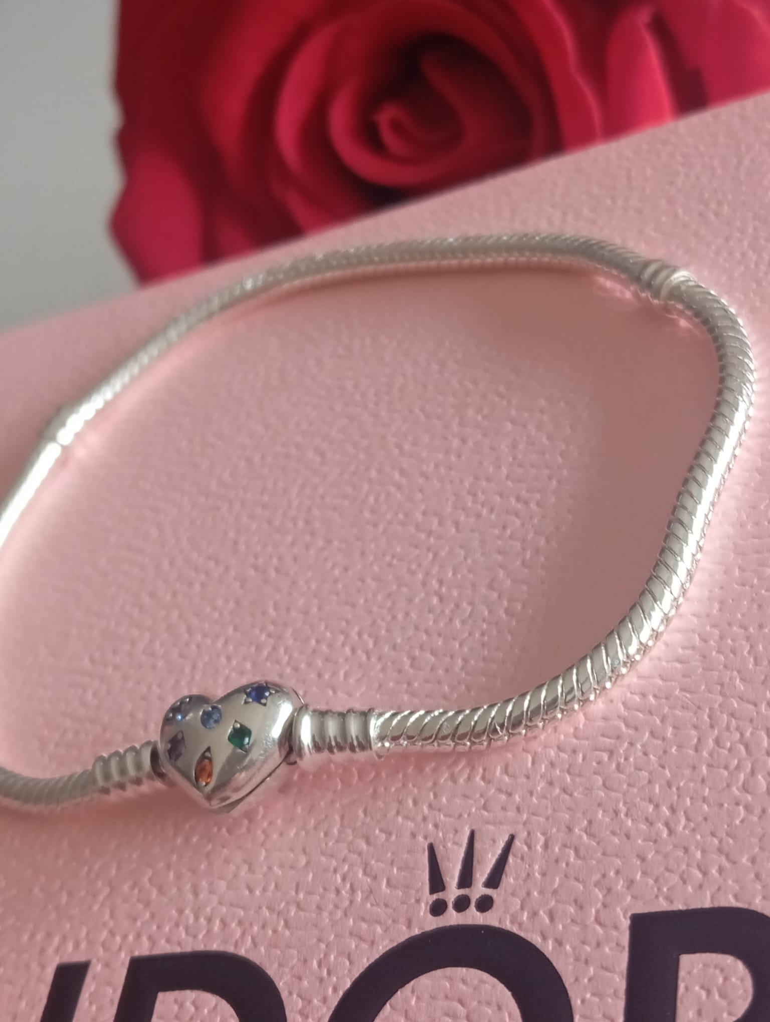 Silver Glam | Corazón con Piedras de Colores